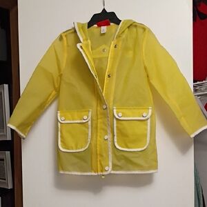 Hunter for Target Kids Yellow Hooded Rain Jacket with White Trim